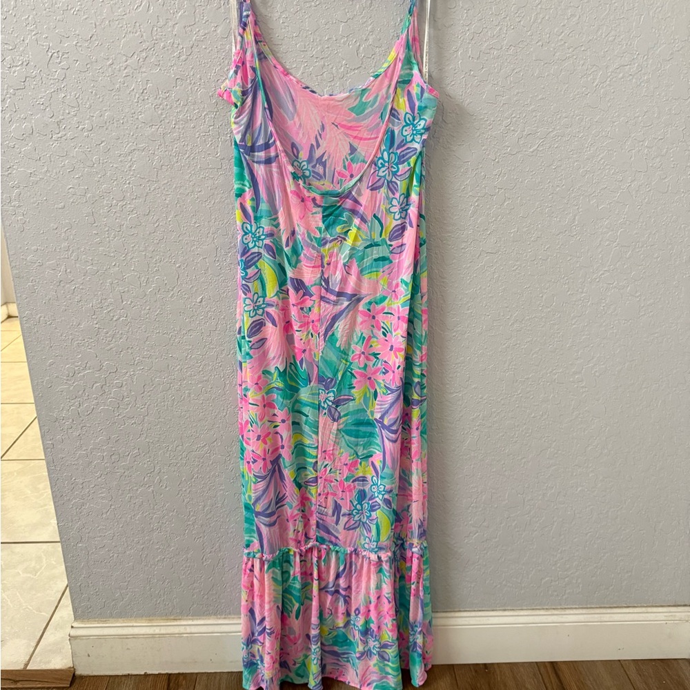 Lilly Pulitzer Floral Swim Coverup - Pink and Green